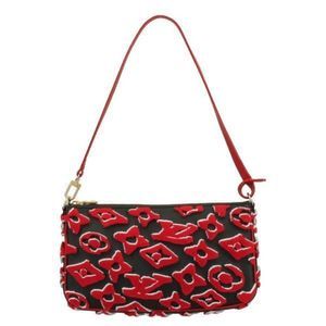 Louis Vuitton Pochette Accessories Black Red Urs Fischer Collaboration